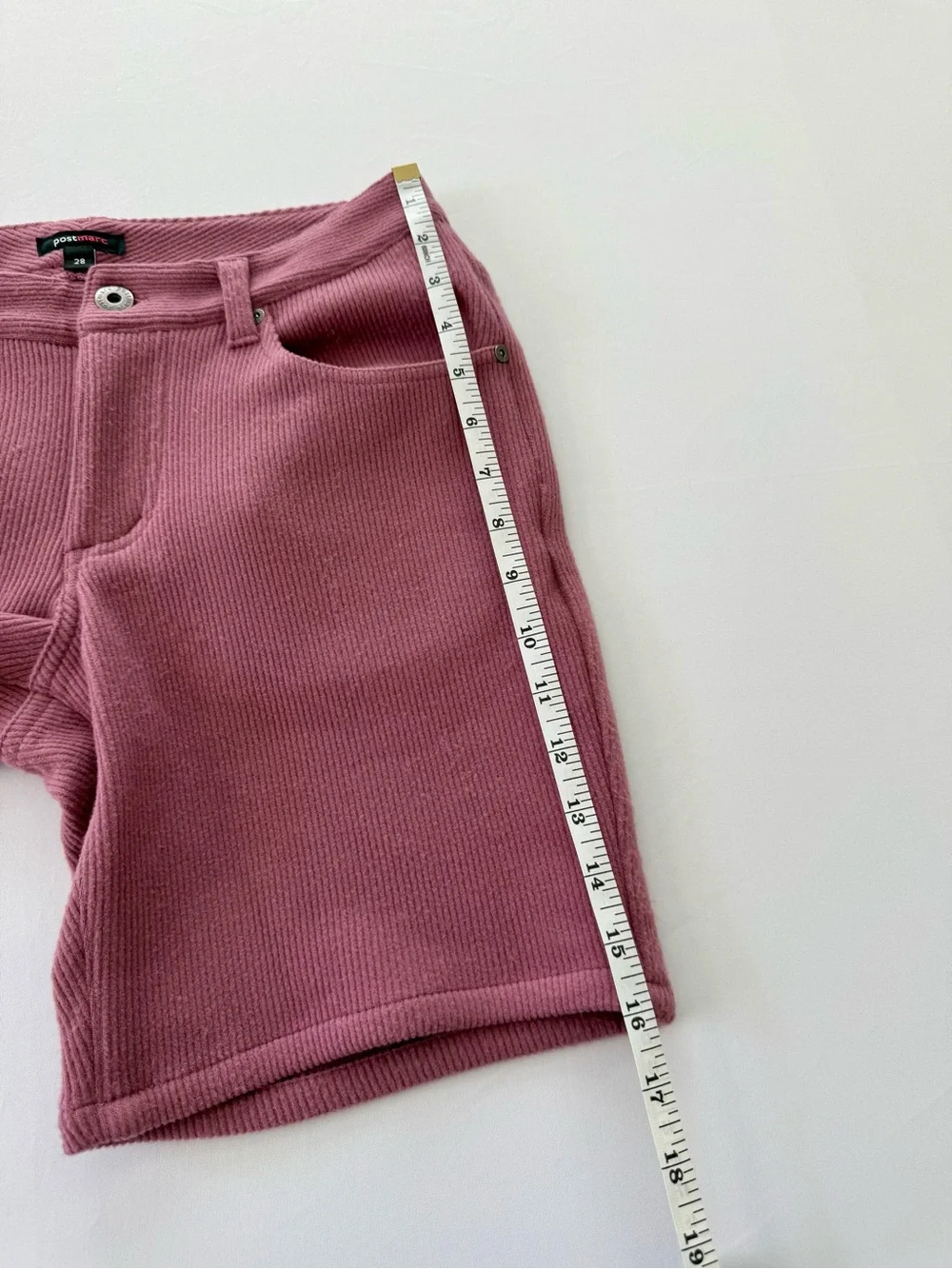 Postmarc Men's Flat Front Ribbed Shorts in Dusty Rose